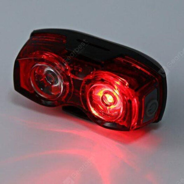 Bike Bicycle 2 Led Tail Light Safety Back Rear Lamp Red With Black Lights & Reflectors