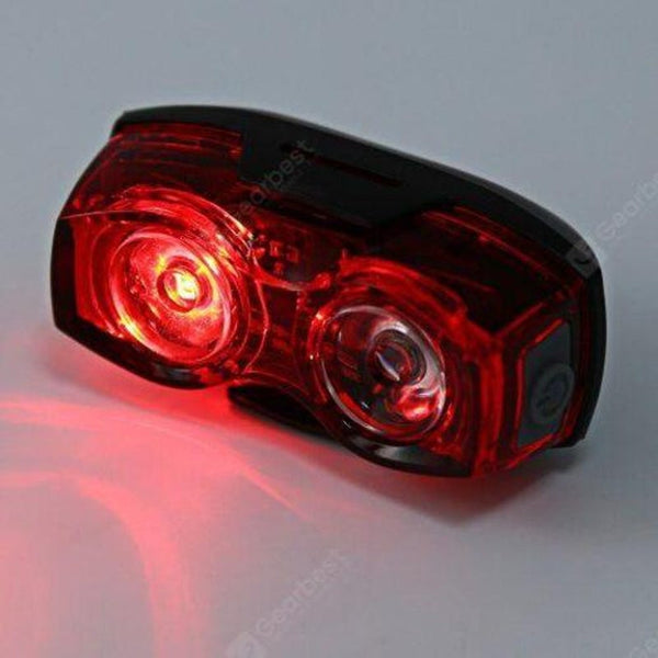 Bike Bicycle 2 Led Tail Light Safety Back Rear Lamp Red With Black Lights & Reflectors