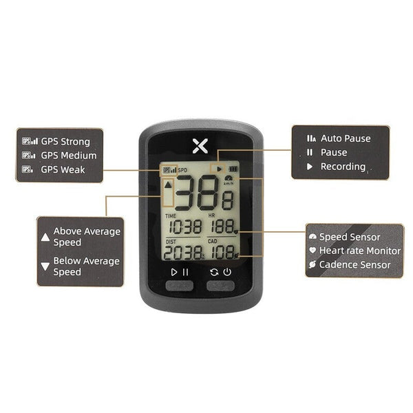 Bike Computer G Wireless Locator Technology Speedometer Black Cycle Computers & Gps