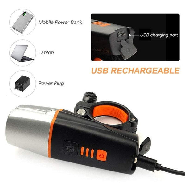 Bike Lights Usb Rechargeable Led Bicycle Front Handlebar Flashlight With Sensing Function