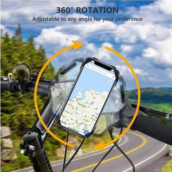 Bike Phone Holders Mount Detachable 360 Rotation Motorcycle With Universal Silicone Handlebar Cradle Compatible Fits For 4.0 6.5 Inch Phones Mounts &