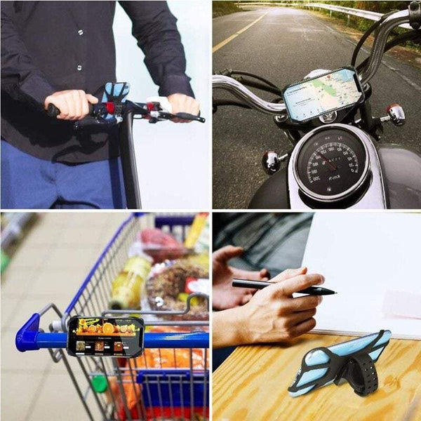 Bike Phone Holders Mount Detachable 360 Rotation Motorcycle With Universal Silicone Handlebar Cradle Compatible Fits For 4.0 6.5 Inch Phones Mounts &