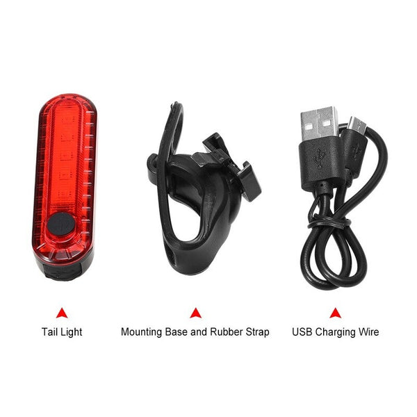 Bike Tail Light Waterproof 50 Lumens Rechargeable Led Bicycle 01 Lights & Reflectors