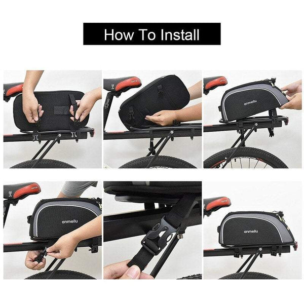 Saddle Bags Panniers Bike Trunk 8L Bicycle Water Resistant Rack With Waterproof Rain Cover Bags & Panniers