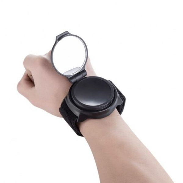 Bike Wrist Mounted Rear View Mirror Wing Side Folding 360 Degree Rotation Black Mirrors