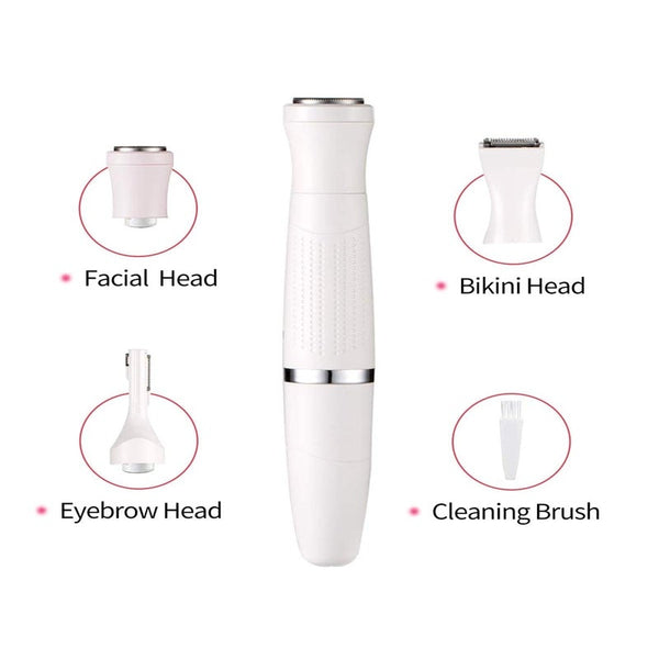 Bikini Trimmer For Women 3 In 1 Electric Ladies Shaver Facial Hair Painless Removal Eyebrow Waterproof Razo White Women's Shavers