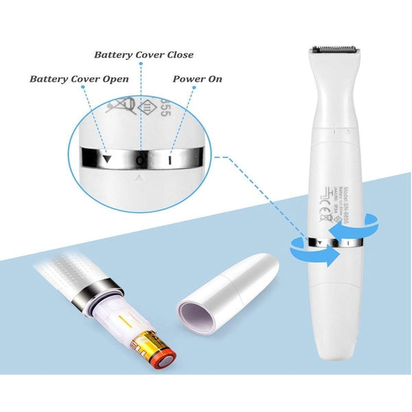 Bikini Trimmer For Women 3 In 1 Electric Ladies Shaver Facial Hair Painless Removal Eyebrow Waterproof Razo White Women's Shavers