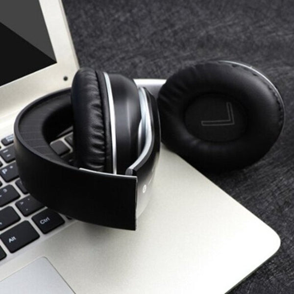 Vj033 Folding Led Hifi Wireless Headset Bluetooth 5.0 Sport Headphone With Noise Reduction Mic Tf Card Play Black Headsets