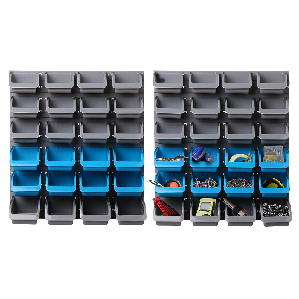 Giantz 48 Bin Wall Mounted Rack Storage Organiser Tool Shelving & Racking Systems