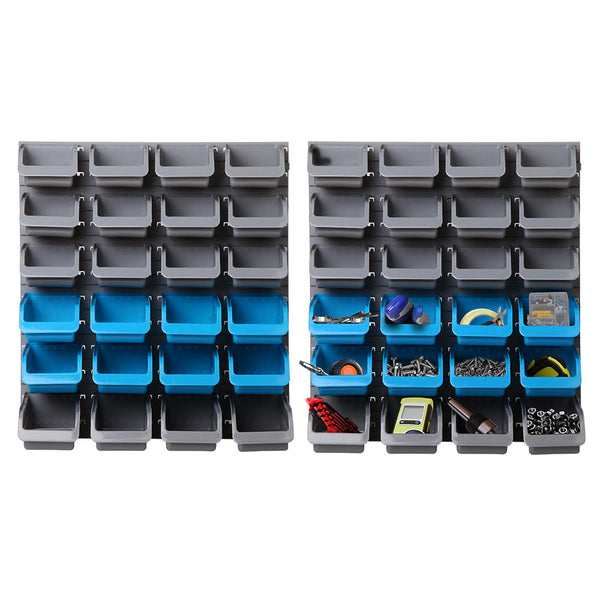 Giantz 48 Bin Wall Mounted Rack Storage Organiser Tool Shelving & Racking Systems