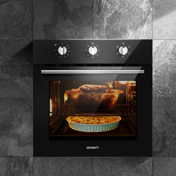 Devanti 60Cm Electric Built In Wall Oven Stainless Steel Ovens