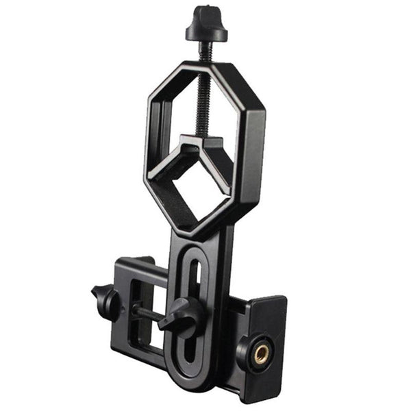 Black Metal / Abs Cellphone Adapter Mount Microscope Spotting Scope Telescope Clip Bracket Phone Stand Holder Mounts & Holders