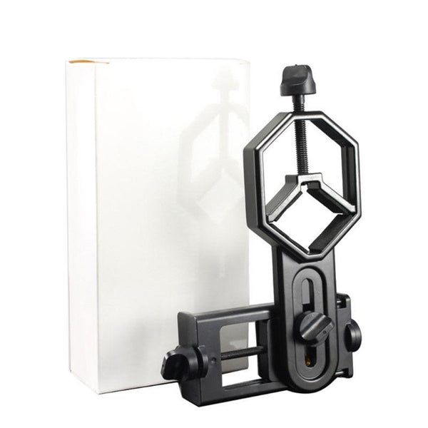 Black Metal / Abs Cellphone Adapter Mount Microscope Spotting Scope Telescope Clip Bracket Phone Stand Holder Mounts & Holders
