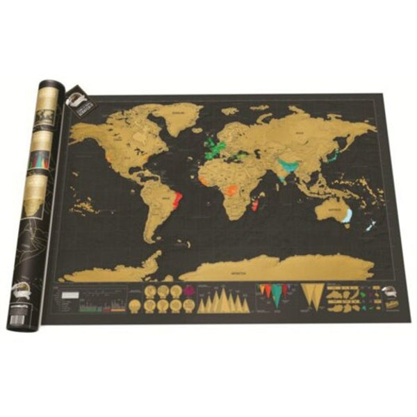 Black Luxury Edition Scratch World Map 82.5 X 59.4Cm Maps & Atlases