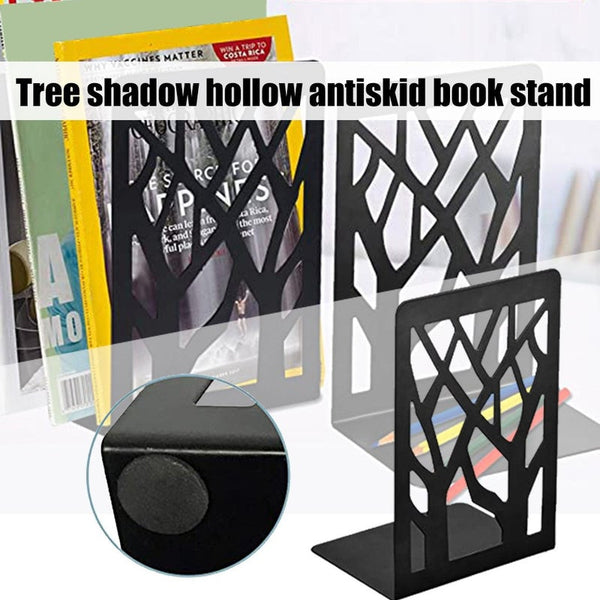 Black Metal Non Slip Bookend Bracket Heavy End Office Stopper Desk Organizer Holder Accessories Bookends