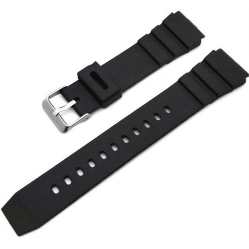 Black Simple Rubber Watcher Band Strap 20Mm Watch Bands