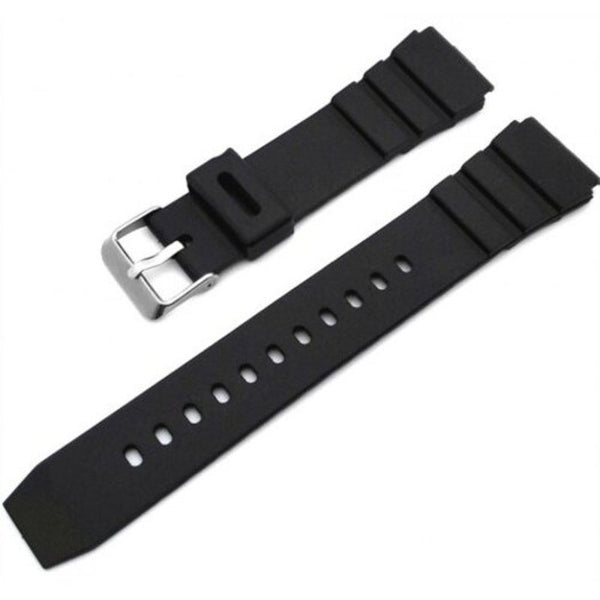 Black Simple Rubber Watcher Band Strap 20Mm Watch Bands