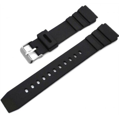 Black Simple Rubber Watcher Band Strap 20Mm