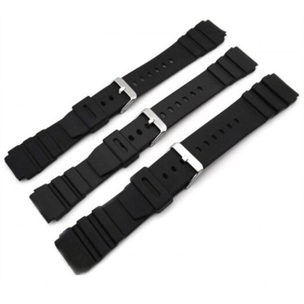 Black Simple Rubber Watcher Band Strap 20Mm Watch Bands