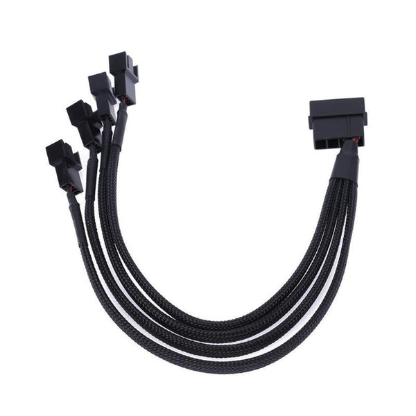 Black Sleeved 4Pin Ide Molex To Port 3Pin4pin Power Supply Plug Cooler Cooling Fan Splitter Cable Wire For Pc Computer Usb Cables Hubs & Adapters