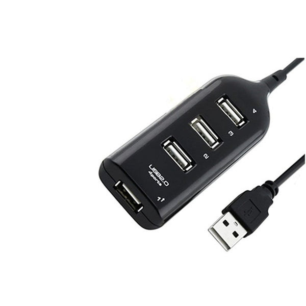 Black Usb 2.0 Hi Speed 4 Port Splitter Hub Adapter For Pc Computer 6J13 Ping Usb Cables Hubs & Adapters