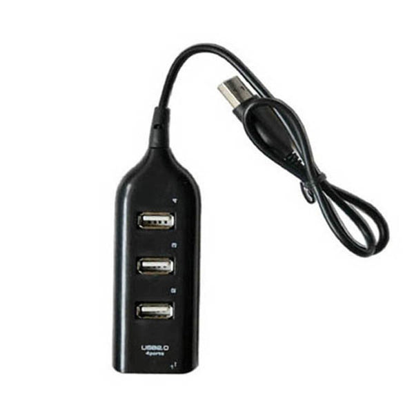 Black Usb 2.0 Hi Speed 4 Port Splitter Hub Adapter For Pc Computer 6J13 Ping Usb Cables Hubs & Adapters