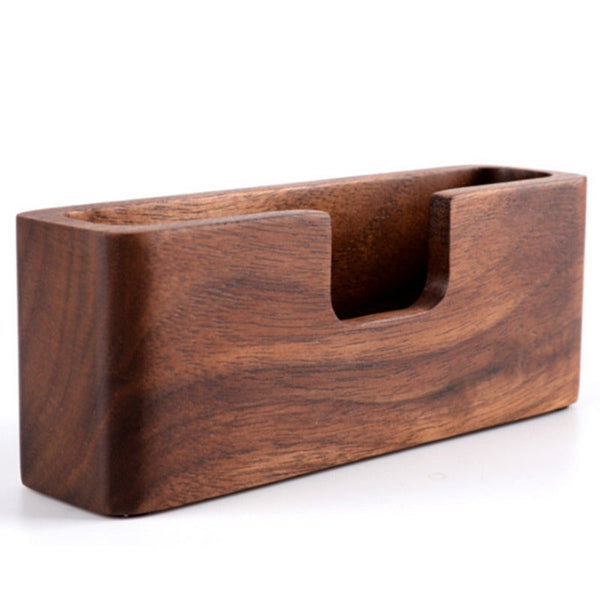 Black Walnut Solid Wood Business Card Case Office Desktop Holder Business Card Holders