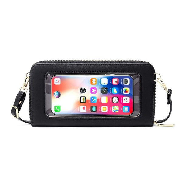 Anti Theft Rfid Cross Body Phone Bag With Touch Screen Black Other Mobile Accessories
