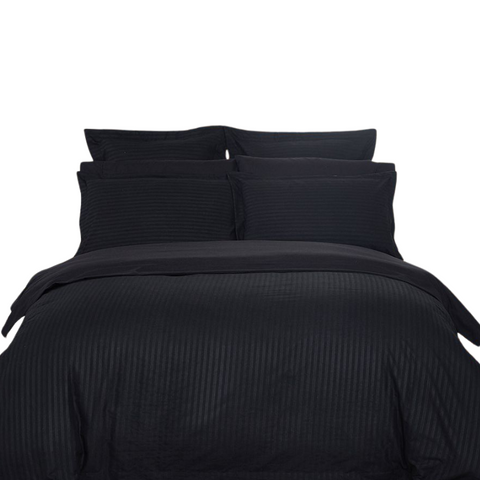 Fabric Fantastic 1000Tc Ultra Soft Striped Queen Size Duvet Quilt Cover Set Quilt Covers
