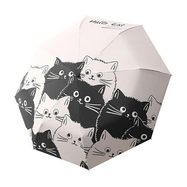 Black And White Cats Cute Cartoon Umbrella Sun/Rain Umbrellas