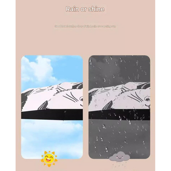 Black And White Cats Cute Cartoon Umbrella Sun/Rain Umbrellas