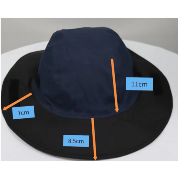 Black Autumn Winter Waterproof Sun Hat With Fleece Lining And Wide Brim Hats