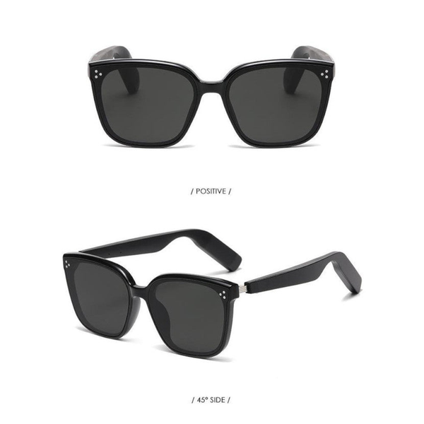 Black Fashion Bluetooth Music Uv Protection Eyewear With Speakers Sunglasses
