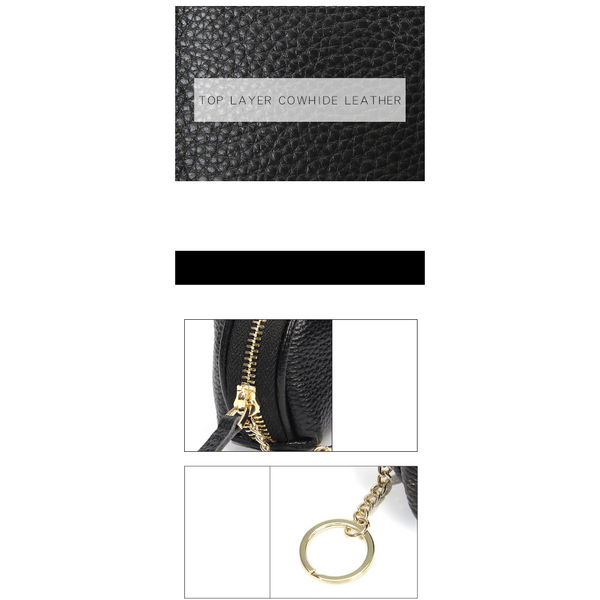 Black Leather Frog Design Coin Purse Cute Cartoon Mini Wallet Pouch For Keys & Coins With Keyring Wallets