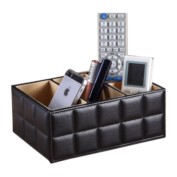 Black Or White Storage Box Pu Leather Desk Organiser Remote Control Holder Storage Boxes