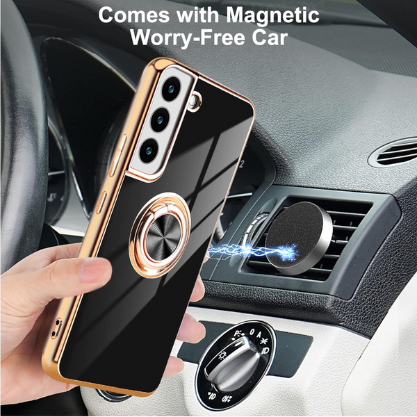 Black Shockproof Ring Holder Case Cover For Samsung S22 Ultra Plus Note 20 Galaxy A13 Cases Covers & Skins