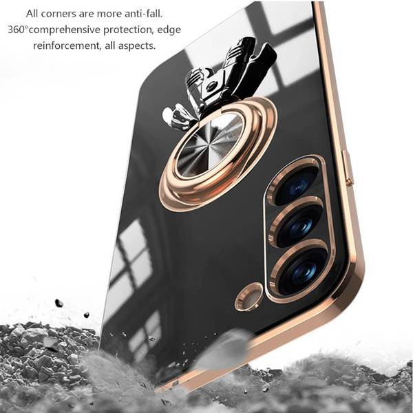 Black Shockproof Ring Holder Case Cover For Samsung S22 Ultra Plus Note 20 Galaxy A13 Cases Covers & Skins