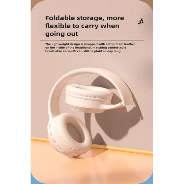 Black Wireless Headphones 400Mah 16H Playtime Sd Card & Aux Support Earbuds