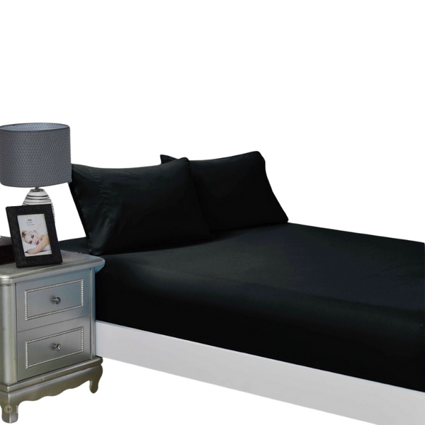 Fabric Fantastic 1000Tc Ultra Soft Fitted Sheet & 2 Pillowcases Set Super King Size Bed Sheets