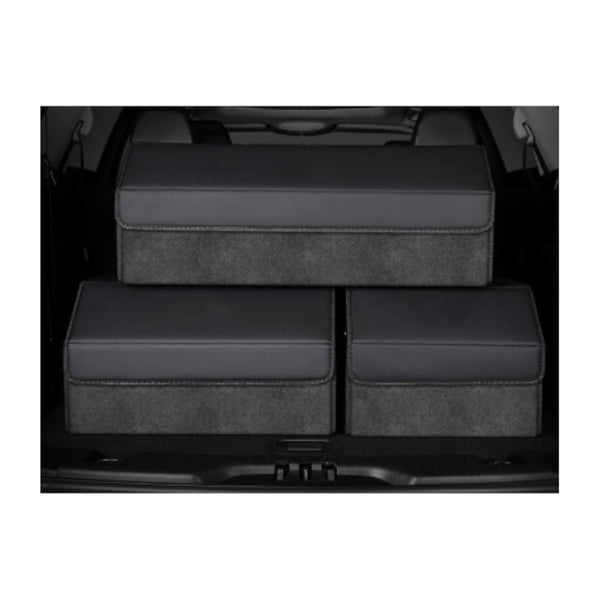 Extra Large Tumbled Leather Black Foldable Car Trunk Storage Box Large Capacity Insertable Rear Organizer Tool Storage Organisers