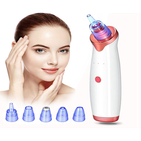 Blackhead Remover Vacuum Usb Rechargeable Electric Suction Facial Acne Extractor Toolcomes With 5 Probes For Female Male Nose Facial Cleansing Devices