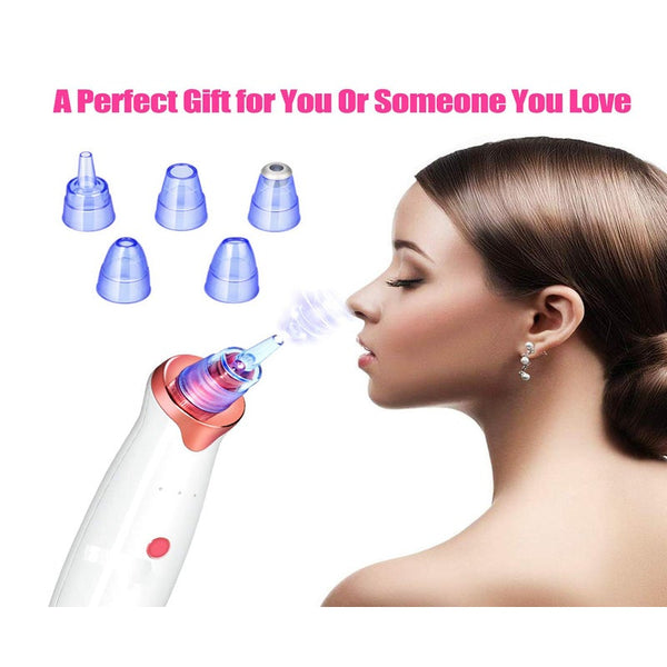 Blackhead Remover Vacuum Usb Rechargeable Electric Suction Facial Acne Extractor Toolcomes With 5 Probes For Female Male Nose Facial Cleansing Devices