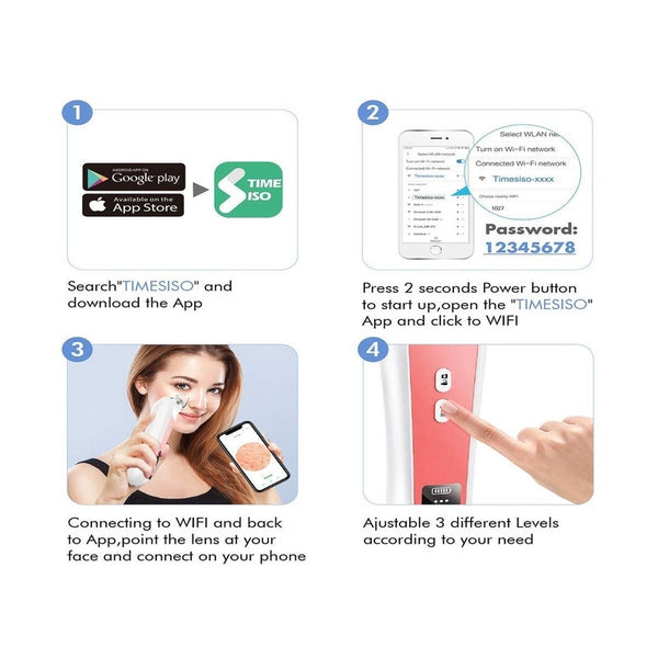 Blackhead Remover Vacuum Wifi 5.0Mp Visual Facial Pore Cleanser Pimple Sucker 1080P Hd 20X Microscope Camera Removal Facial Cleansing Devices