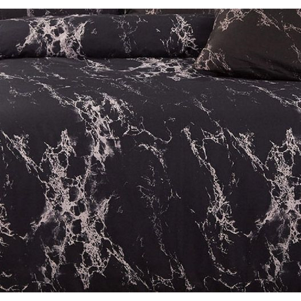 Fabric Fantastic Black Marble Duvet Quilt Cover Set Quilt Covers