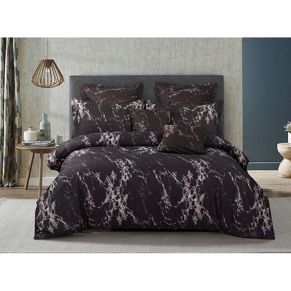 Fabric Fantastic Black Marble Duvet Quilt Cover Set Quilt Covers