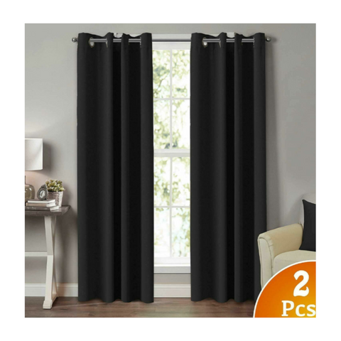 Blockout Curtains Blackout Window Draperies Pair Eyelet For Bedroom 132 X 213Cm 2Pcs Curtains & Drapes