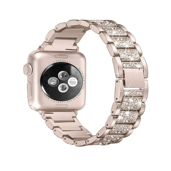Bling Bands Compatible Apple Watch Metal Replacement Wristband For Iwatch 6 5 4 3 2 1 Se Watch Bands