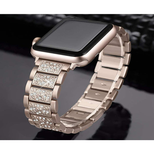 Bling Bands Compatible Apple Watch Metal Replacement Wristband For Iwatch 6 5 4 3 2 1 Se Watch Bands