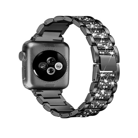 Fashion Bling Diamond Strap For Apple Watch Band Wristband Black
