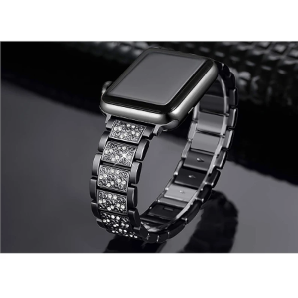 Fashion Bling Diamond Strap For Apple Watch Band Wristband Black Watch Bands